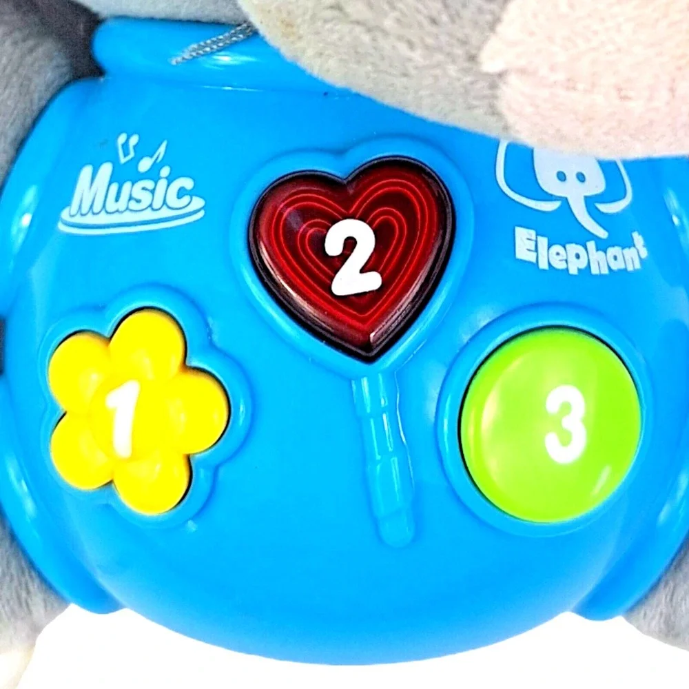 Musical Plush Elephant for Babies and Toddlers Plays 12 Songs with Friend Rudolp